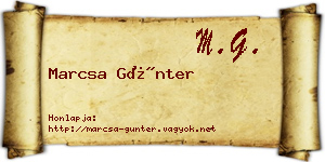 Marcsa Günter névjegykártya